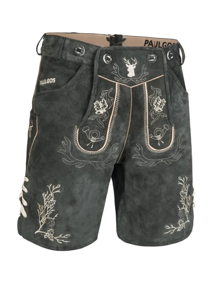 Lederhose Kurz Echtleder HK3 in Grau
