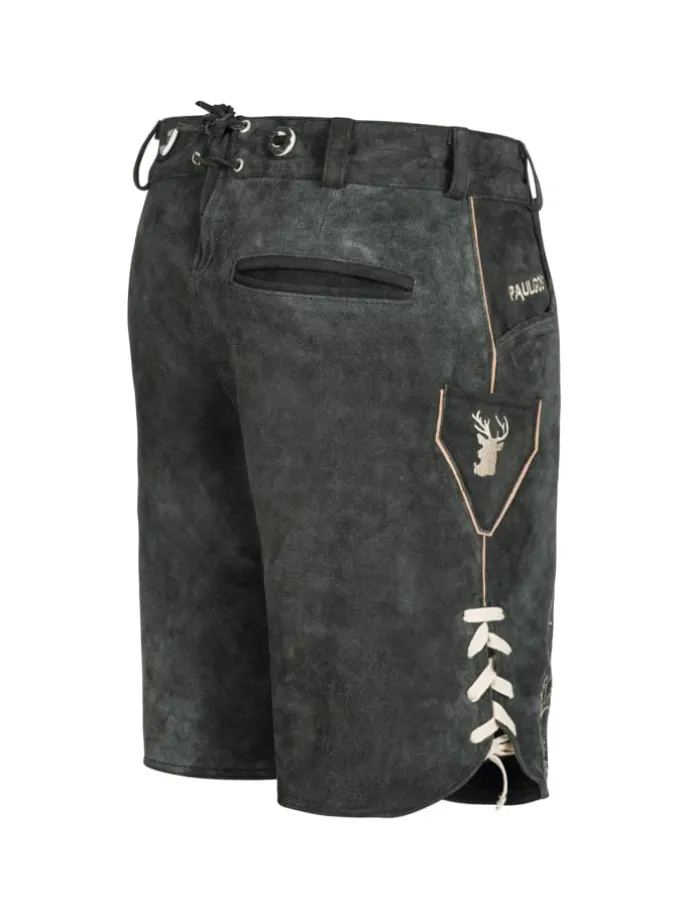Lederhose Kurz Echtleder HK3 in Grau