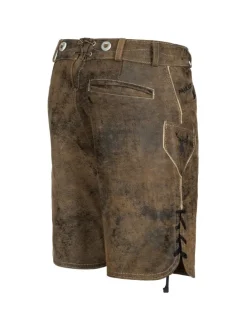 Lederhose Kurz Echtleder HK5 ANTIK in Whiskybraun