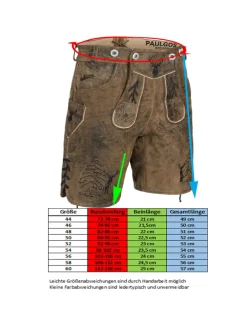 Lederhose Kurz Echtleder HK5 ANTIK in Whiskybraun
