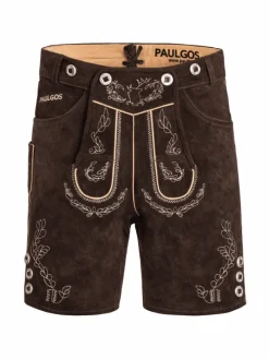 Lederhose Kurz Echtleder HK1 in Dunkelbraun