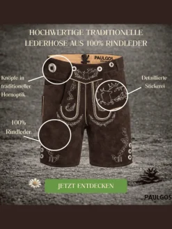 Lederhose Kurz Echtleder HK1 in Dunkelbraun