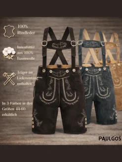 Lederhose Kurz Echtleder HK1 in Dunkelbraun