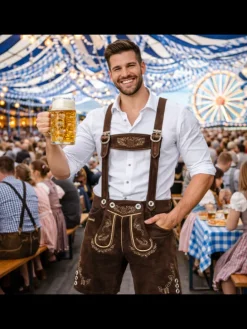 Lederhose Kurz Echtleder HK1 in Dunkelbraun