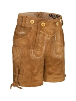 Lederhose Kurz Echtleder KK1 in Hellbraun