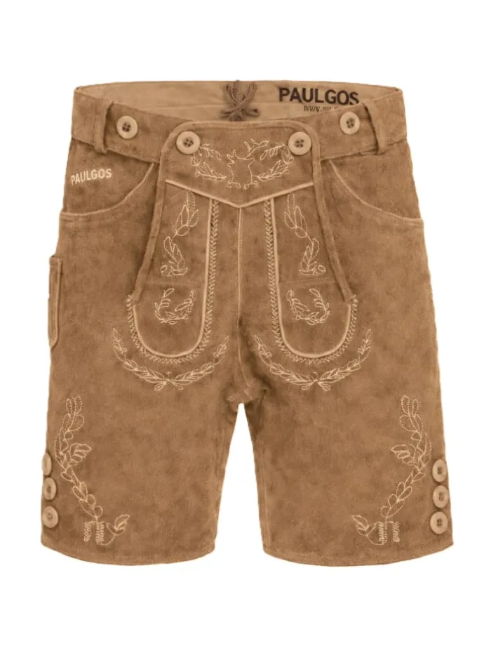 Lederhose Kurz Echtleder HK1 in Hellbraun
