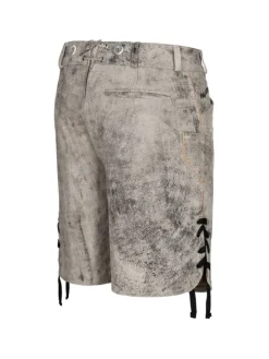 Lederhose Kurz Echtleder HK6 ANTIK in Mitternachtsgrau