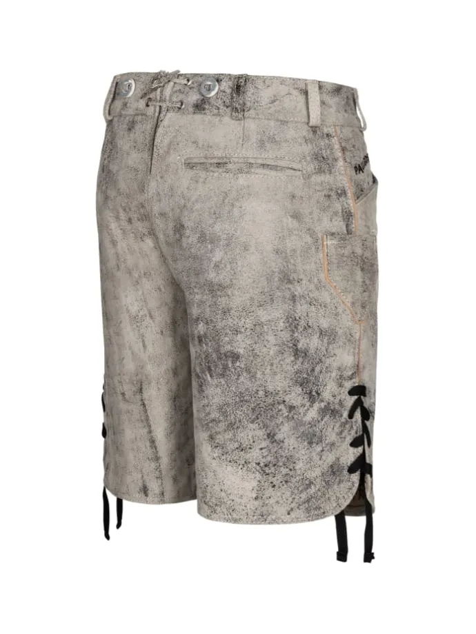 Lederhose Kurz Echtleder HK6 ANTIK in Mitternachtsgrau