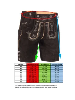 Lederhose Kurz Echtleder HK2 in Dunkelbraun