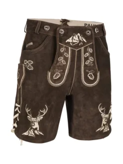 Lederhose Kurz Echtleder HK4 in Dunkelbraun
