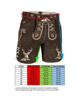 Lederhose Kurz Echtleder HK4 in Dunkelbraun