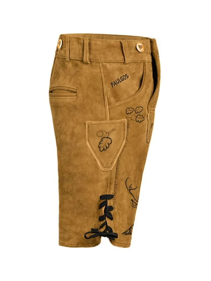 Lederhose Kurz Echtleder HK4 in Hellbraun