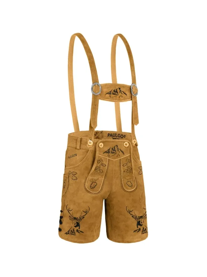 Lederhose Kurz Echtleder HK4 in Hellbraun
