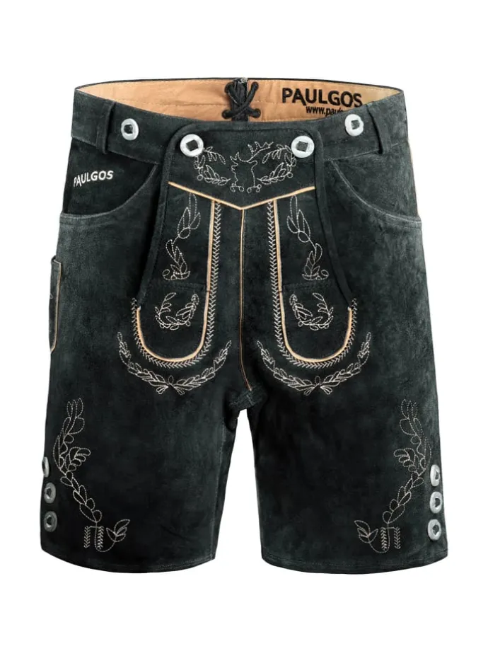 Lederhose Kurz Echtleder HK1 in Grau