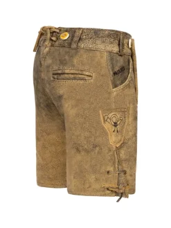 Lederhose Kurz Echtleder KK2 ANTIK in Sandbraun