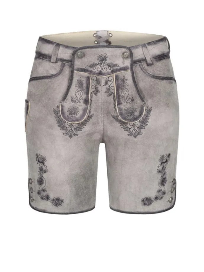 Lederhose kurz Tiana M in Silber
