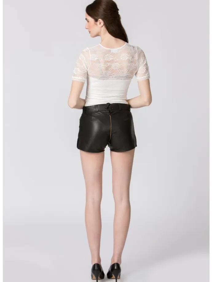 Lederhose "Mona" in black nappa