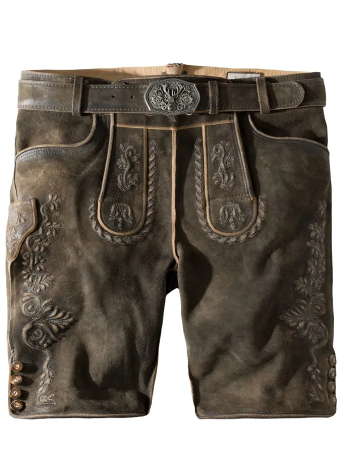 Lederhose "Oliver" in kiesel gespeckt