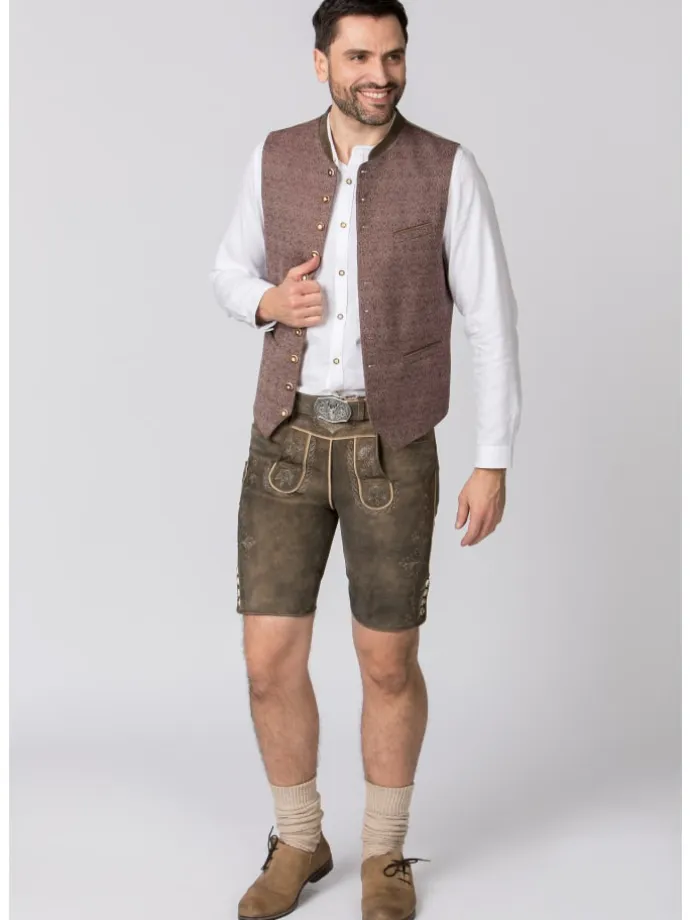 Lederhose "Oliver" in kiesel gespeckt