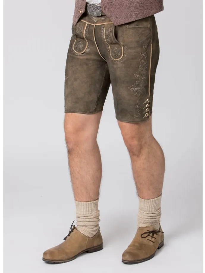 Lederhose "Oliver" in kiesel gespeckt