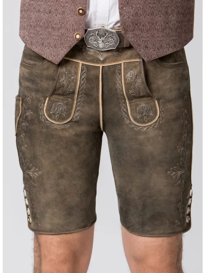 Lederhose "Oliver" in kiesel gespeckt