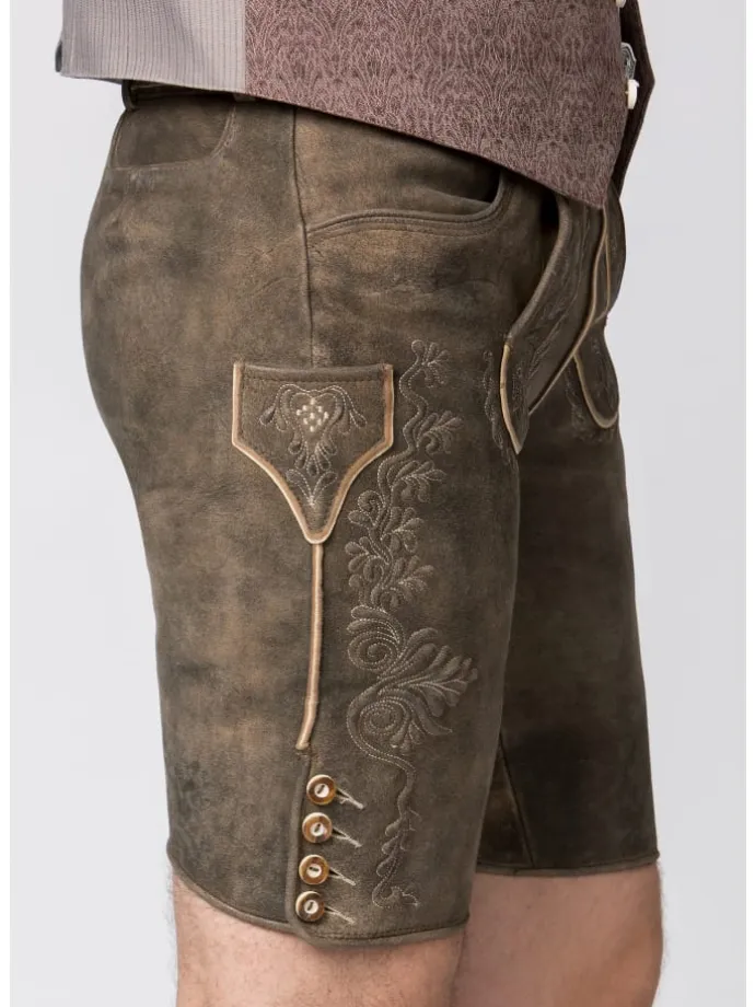 Lederhose "Oliver" in kiesel gespeckt
