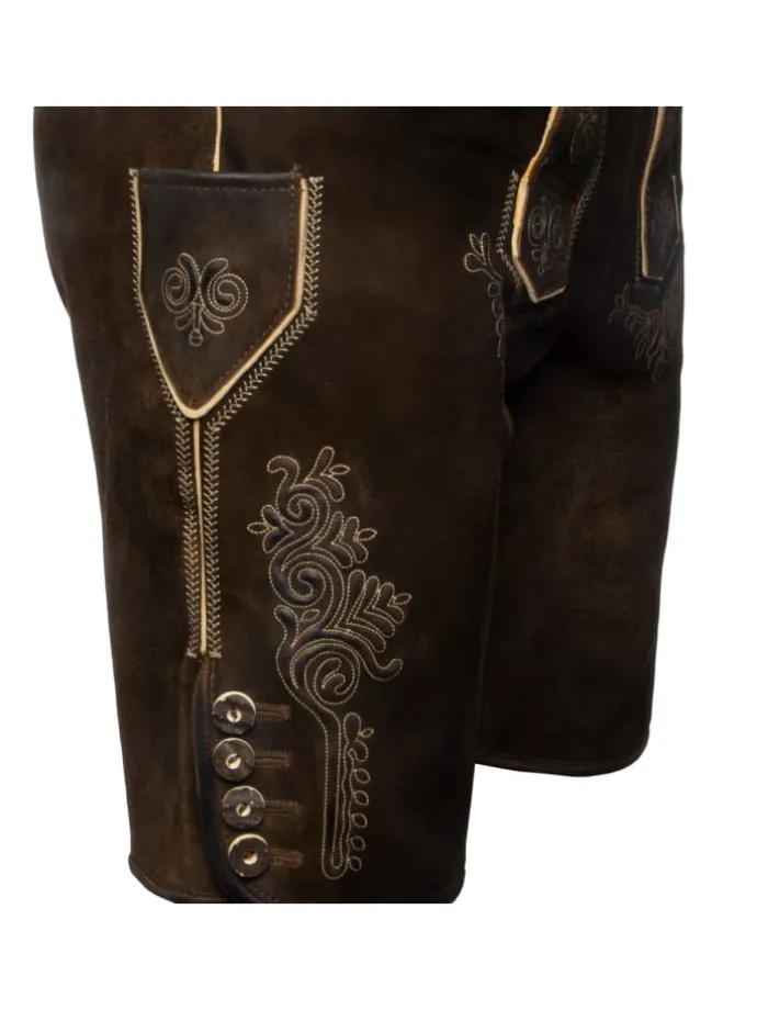 Lederhose Rolli in dunkelbraun