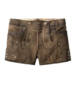 Lederhose "Rosy" in stein geäscht