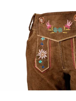 Lederhose Sinah in Dunkelbraun