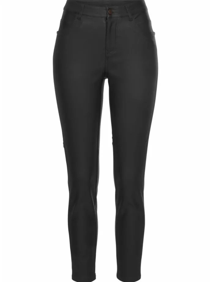 Lederimitathose in schwarz