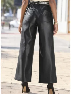 Lederimitathose in schwarz