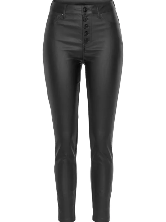 Lederimitathose in schwarz