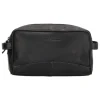 Leder-Kosmetiktasche in Schwarz  - (B)25 x (H)15 x (T)8,5 cm