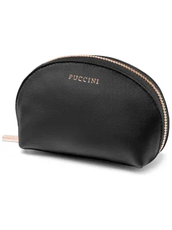 Leder-Kosmetiktasche "Zen" in Schwarz - (B)13,5 x (H)8,5 x (T)5,5 cm