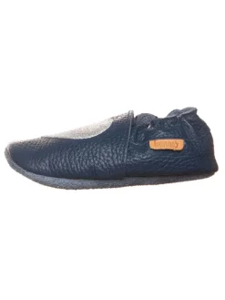 Leder-Krabbelschuhe in Dunkelblau