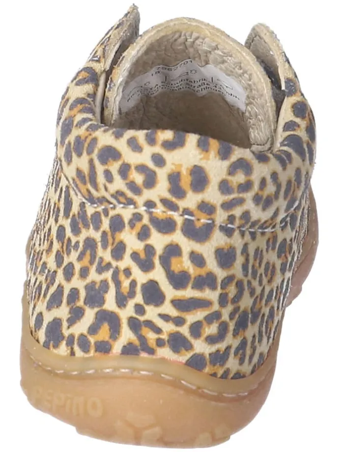 Leder-Lauflernschuhe "Dots" in Beige/ Braun