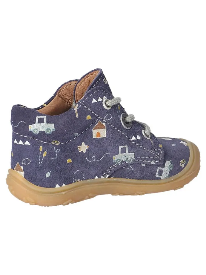 Leder-Lauflernschuhe "Dots" in Dunkelblau