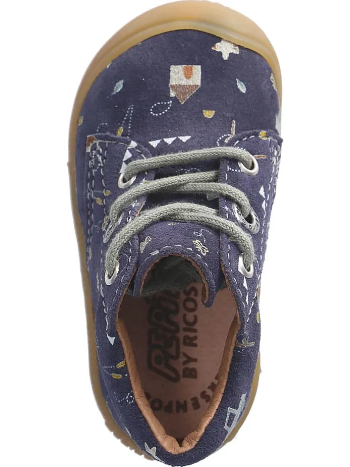 Leder-Lauflernschuhe "Dots" in Dunkelblau