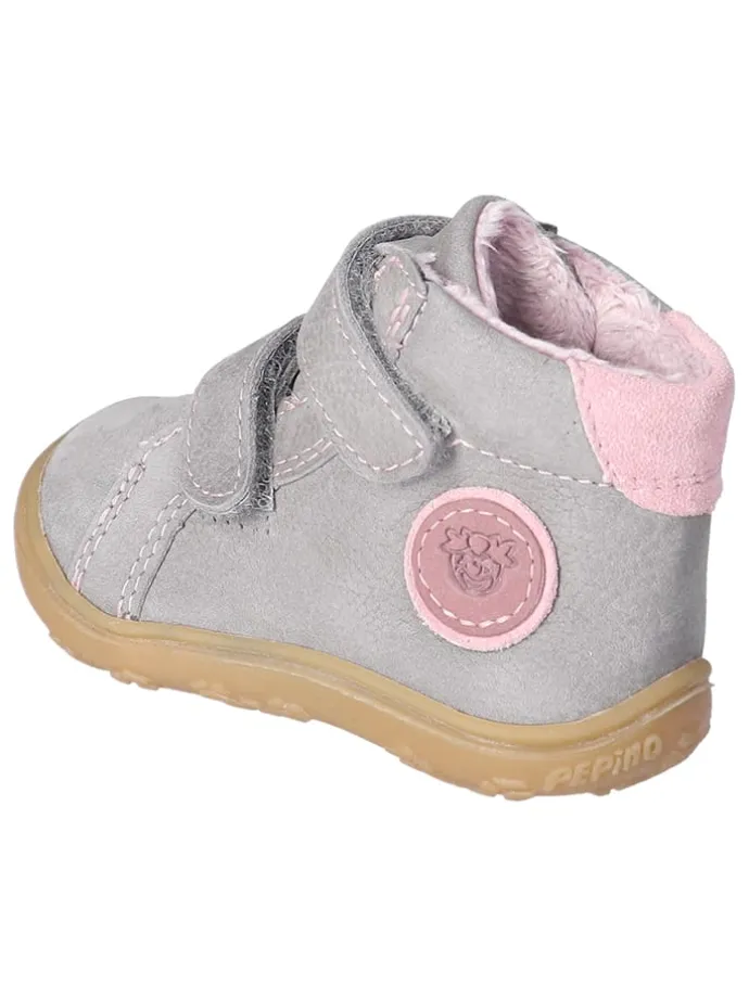 Leder-Lauflernschuhe "Gedo" in Grau/ Rosa