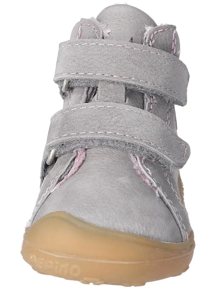 Leder-Lauflernschuhe "Gedo" in Grau/ Rosa