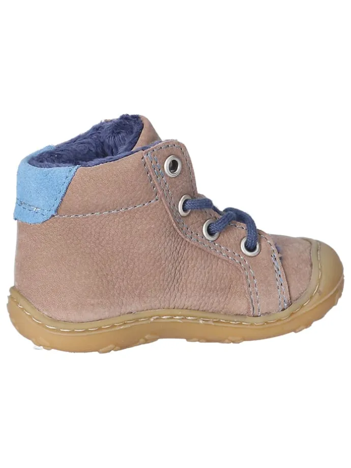 Leder-Lauflernschuhe "Georgie" in Beige/ Blau