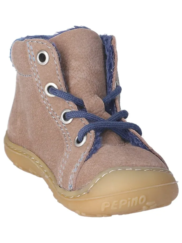 Leder-Lauflernschuhe "Georgie" in Beige/ Blau