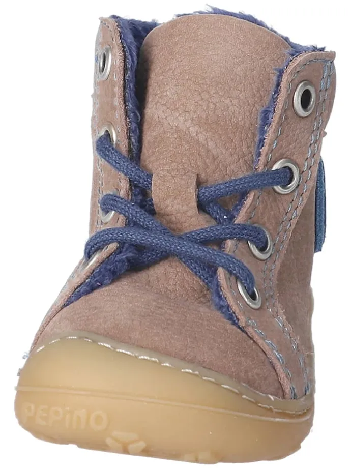 Leder-Lauflernschuhe "Georgie" in Beige/ Blau