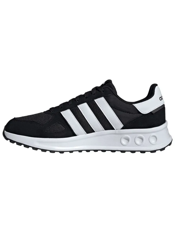 Leder-Laufschuhe "Run 84" in Schwarz/ Weiß