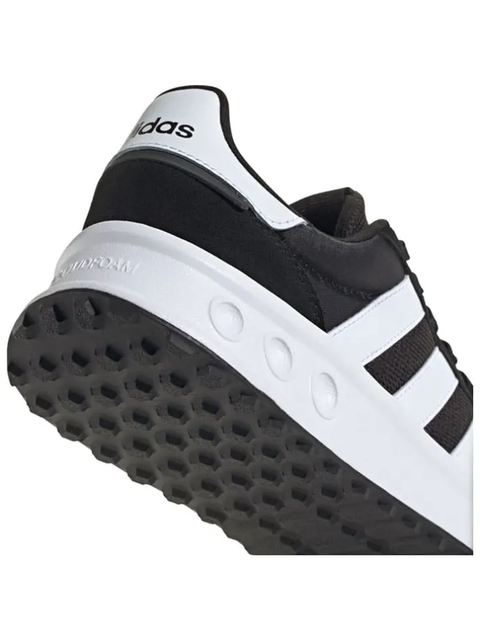 Leder-Laufschuhe "Run 84" in Schwarz/ Weiß