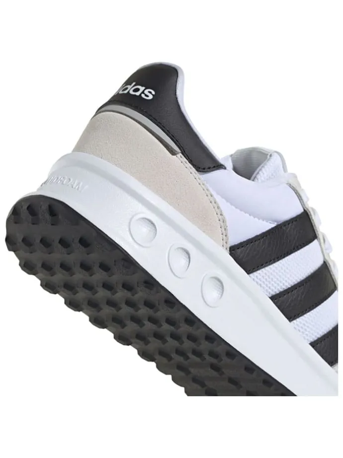 Leder-Laufschuhe "Run 84" in Weiß/ Schwarz/ Beige