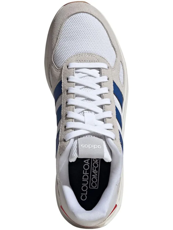 Leder-Laufschuhe "Run 84" in Weiß/ Blau/ Beige