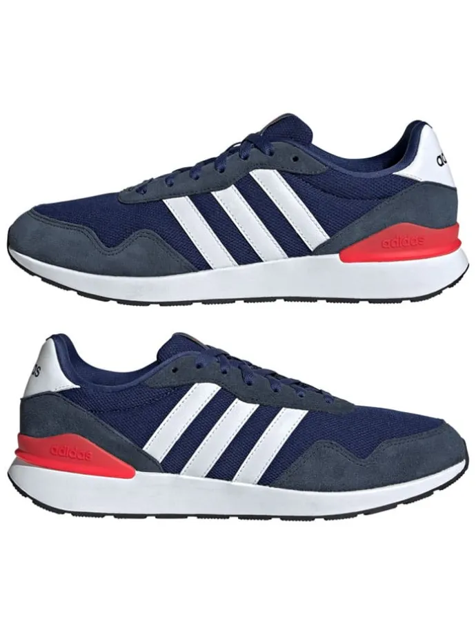 Leder-Laufschuhe "RUN 60s" in Dunkelblau/ Rot/ Weiß