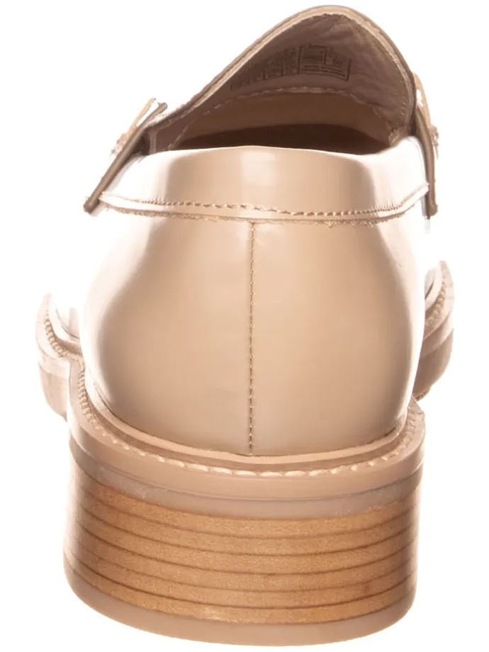 Leder-Mokassins in Beige