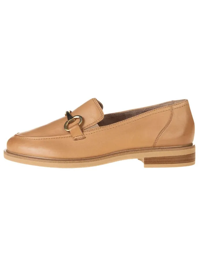 Leder-Mokassins in Beige